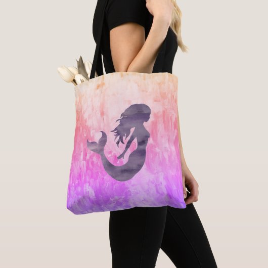 Mermaid Impressionist Ombré Painting Tote Bag (Dichtbij)