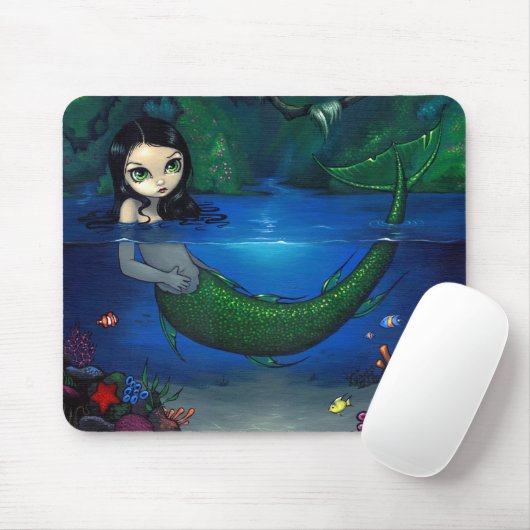 "Mermaid in her Grotto" Mousepad Muismat (Met muis)