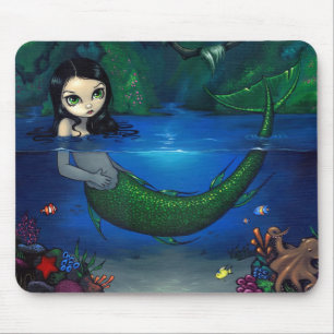 "Mermaid in her Grotto" Mousepad Muismat