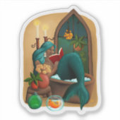Mermaid Inna Tub Sticker (Voorkant)