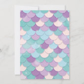 Mermaid Invitation for Birthday Party Gold Glitter Kaart (Achterkant)