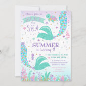 Mermaid Invitation, Girl in het kader van de uitno Kaart (Voorkant)