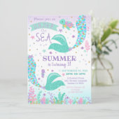 Mermaid Invitation, Girl in het kader van de uitno Kaart (Staand voorkant)