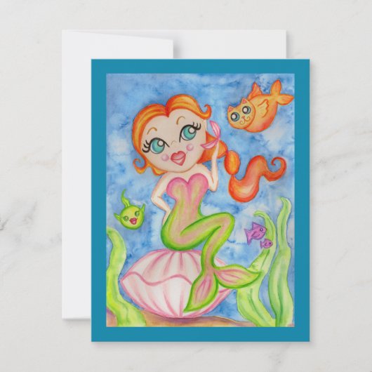 Mermaid Invitation Kaart (Voorkant)