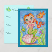 Mermaid Invitation Kaart (Voorkant / Achterkant)