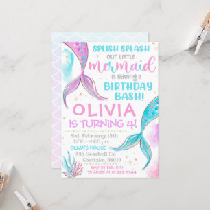 Mermaid Invitation Mermaid Birthday Invitation Kaart