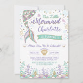 Mermaid Invitation onder het Zee Birthday Sparkle Kaart (Voorkant)