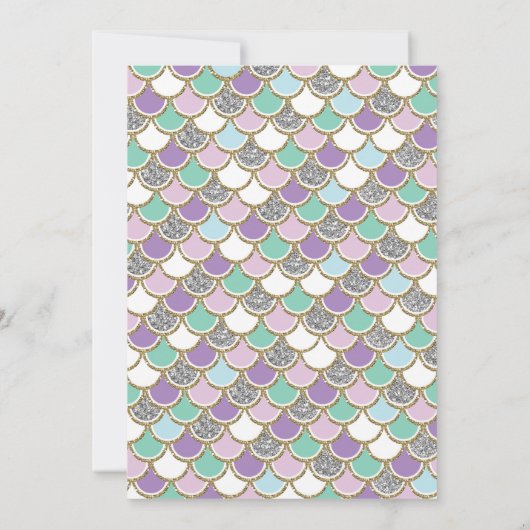 Mermaid Invitation onder het Zee Birthday Sparkle Kaart (Achterkant)