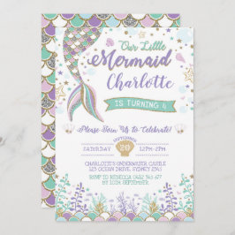 Mermaid Invitation onder het Zee Birthday Sparkle Kaart