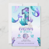 Mermaid Invitation w/Mermaid Tail Kaart (Voorkant)