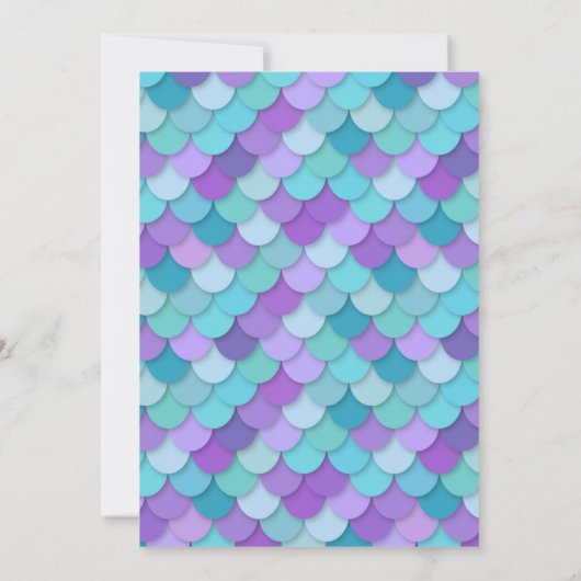 Mermaid Invitation w/Mermaid Tail Kaart (Achterkant)