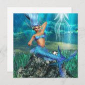 Mermaid Invitations Kaart (Voorkant / Achterkant)