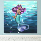 Mermaid Iole Canvas Afdruk (Insitu (Houten vloer))