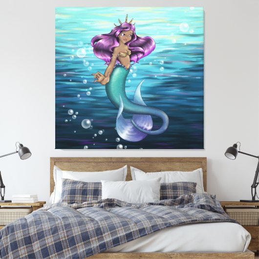 Mermaid Iole Canvas Afdruk (Insitu (Slaapkamer))