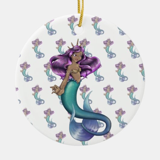 Mermaid Iole Keramisch Ornament (Voorkant)