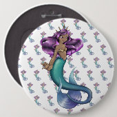 Mermaid Iole Ronde Button 6,0 Cm (Voorkant /achterkant)