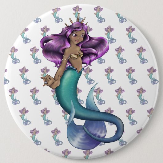 Mermaid Iole Ronde Button 6,0 Cm (Voorkant)