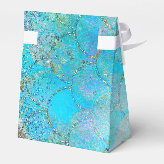 Mermaid Iridescent Pearl Shimmer Birthday Party Bedankdoosjes (Achterkant)