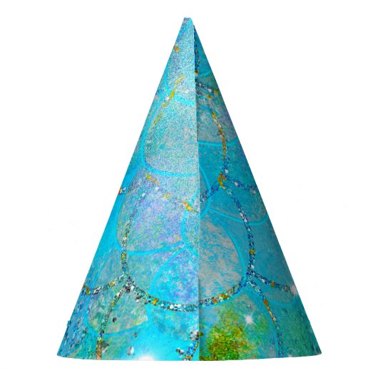 Mermaid Iridescent Pearl Shimmer Birthday Party Feesthoedjes (Achterkant)