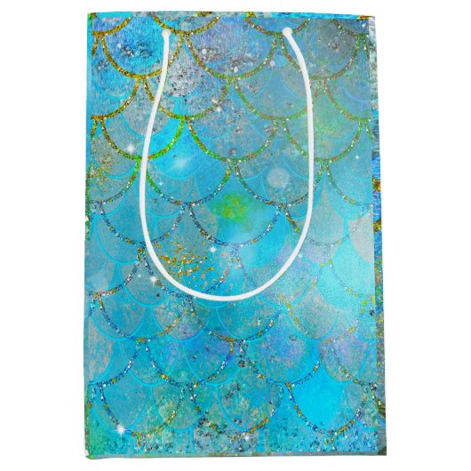 Mermaid Iridescent Pearl Shimmer Birthday Party Medium Cadeauzakje (Voorkant)