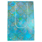 Mermaid Iridescent Pearl Shimmer Birthday Party Medium Cadeauzakje (Achterkant)