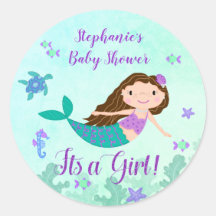 Mermaid is een meisje Baby shower gepersonaliseerd