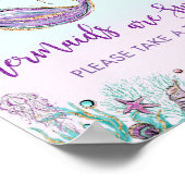 Mermaid is Sweet Gelieve een Treat te tekenen Poster (Hoek)