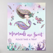 Mermaid is Sweet Gelieve een Treat te tekenen Poster (Voorkant)