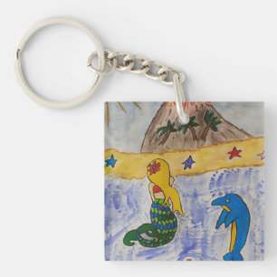 Mermaid Island acryl sleutelhanger