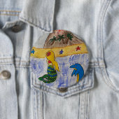 Mermaid Island Badge Ronde Button 4,0 Cm (In situ)