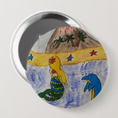 Mermaid Island Badge Ronde Button 4,0 Cm (Voorkant /achterkant)