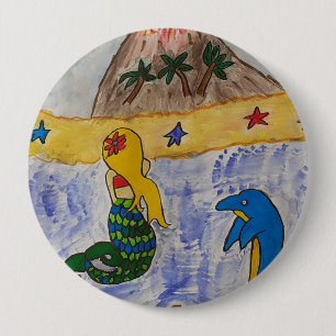 Mermaid Island Badge Ronde Button 4,0 Cm