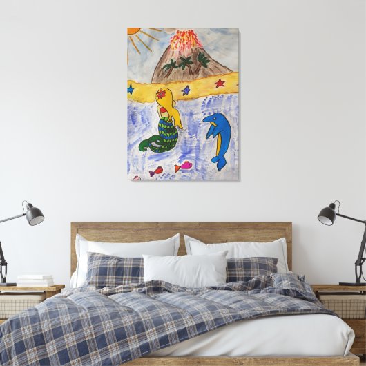 Mermaid Island Canvas Afdruk (Insitu (Slaapkamer))