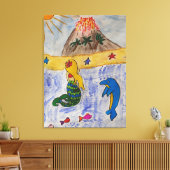 Mermaid Island Canvas Afdruk (Insitu (Woonkamer))