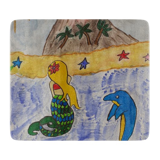 Mermaid Island Chopping Board Snijplank (Voorkant)