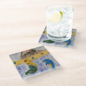 Mermaid Island Glass Onderzetter (Schuin)