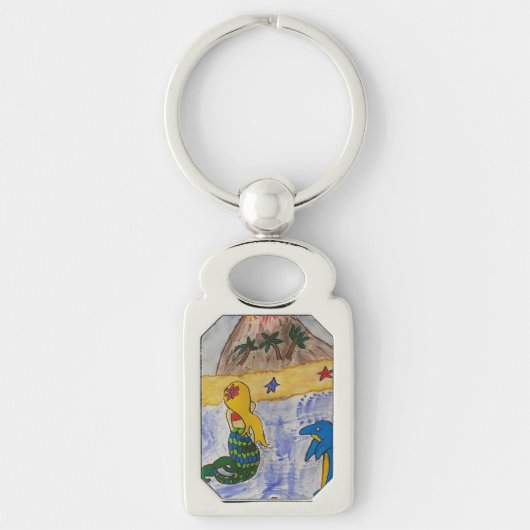 Mermaid Island Metal Key Ring Sleutelhanger (Voorkant)