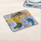 Mermaid Island Paper Onderzetter (Schuin)
