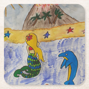 Mermaid Island Paper Onderzetter