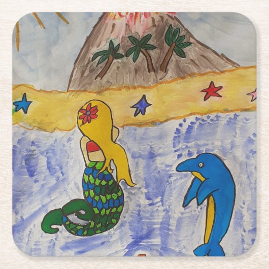 Mermaid Island Paper Onderzetter (Voorkant)