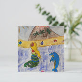 Mermaid Island Platte Wenskaart (Staand voorkant)