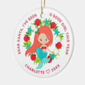 Mermaid I've Good Girl FotoKerstmis Keramisch Ornament (Links)