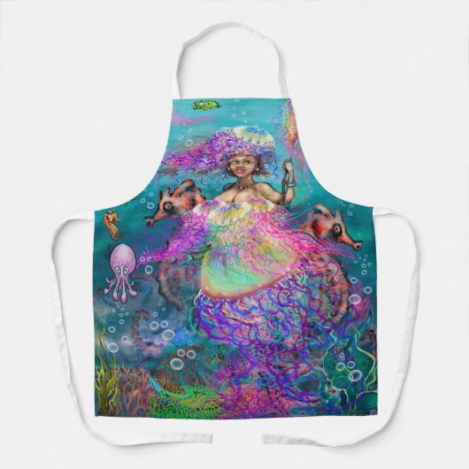 Mermaid Jellyfish Apron Schort (Voorkant)