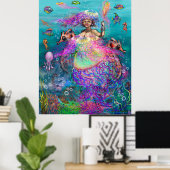 Mermaid Jellyfish Dress Poster (Thuiskantoor)