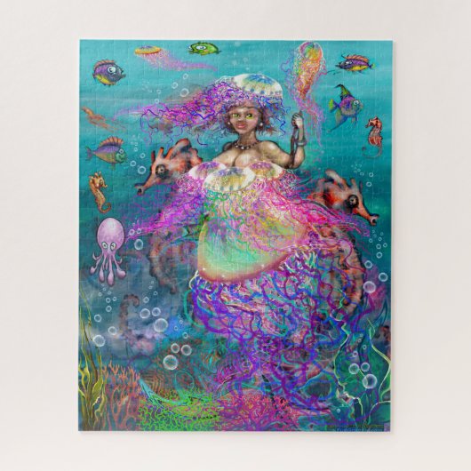Mermaid Jellyfish Jigzaag Puzzle Legpuzzel (Verticaal)