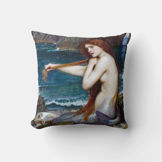 Mermaid, John William Waterhouse Kussen (Voorkant)
