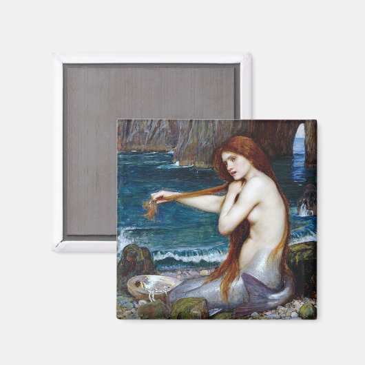 Mermaid, John William Waterhouse Magneet (Voorkant / Achterkant)