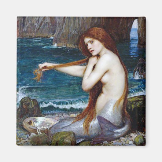 Mermaid, John William Waterhouse Magneet (Voorkant)