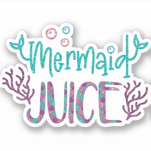 Mermaid Juice Water Fles Funny Drink Sticker (Voorkant)