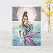Mermaid Kaart Notecard beroemd gemaakt door Molly  (Gele Bloem)